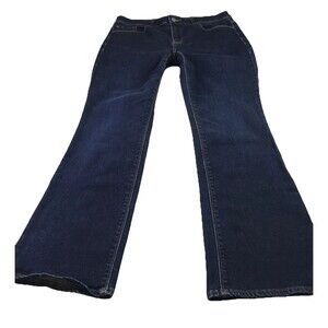The‎ Platinum Barely Boot Denim Jeans by Chico's Mid Rise Dark Wash Size 0.5 / 6